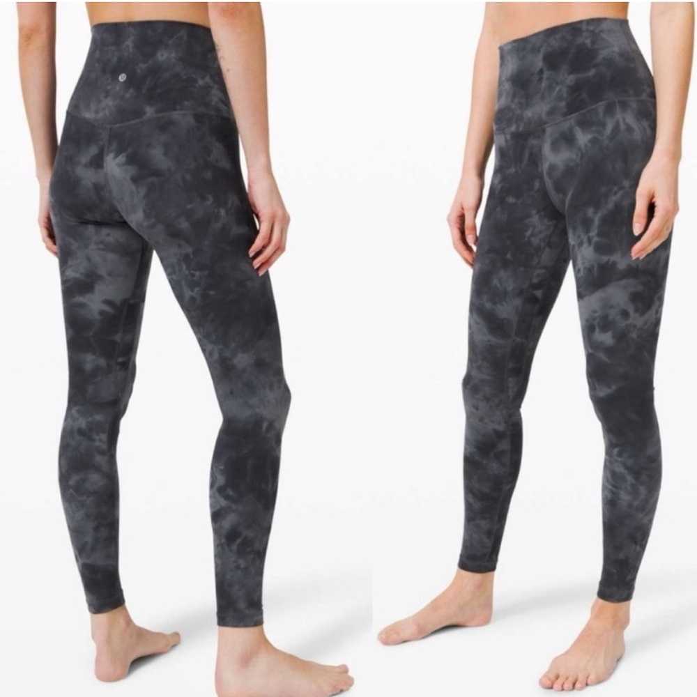 Lululemon Align Gray Black Tie Dye 25” High Rise Leggings Pant Yoga Athletic 6